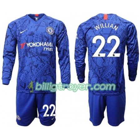 Billige Fotballdrakter Chelsea Willian 22 Barn Hjemmedraktsett 2019/20 Langermet